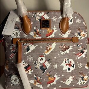 NWT Dooney & Bourke Disney Walt’s Lodge Satchel Mickey And Friends Holiday 2021